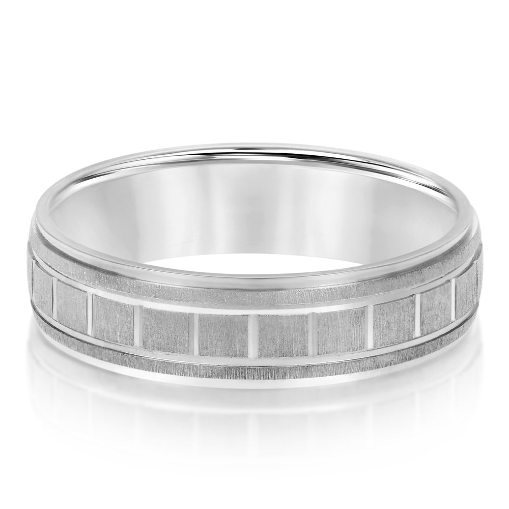 Bold Men's 5mm-8mm Carved Gold Band Ceremony