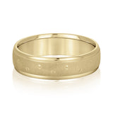 Bold Men's 5mm-8mm Carved Gold Band Promise