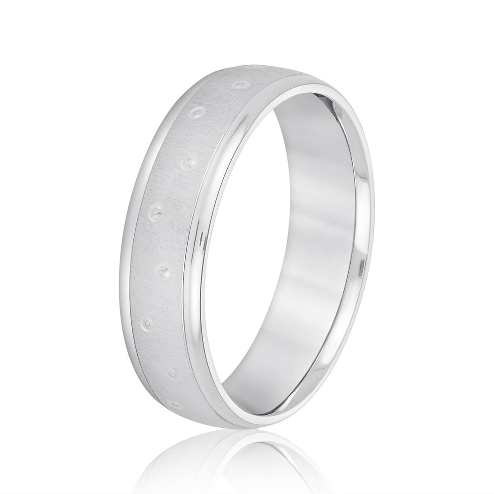 Slim Men's 5mm-8mm Carved Gold Band Eternal