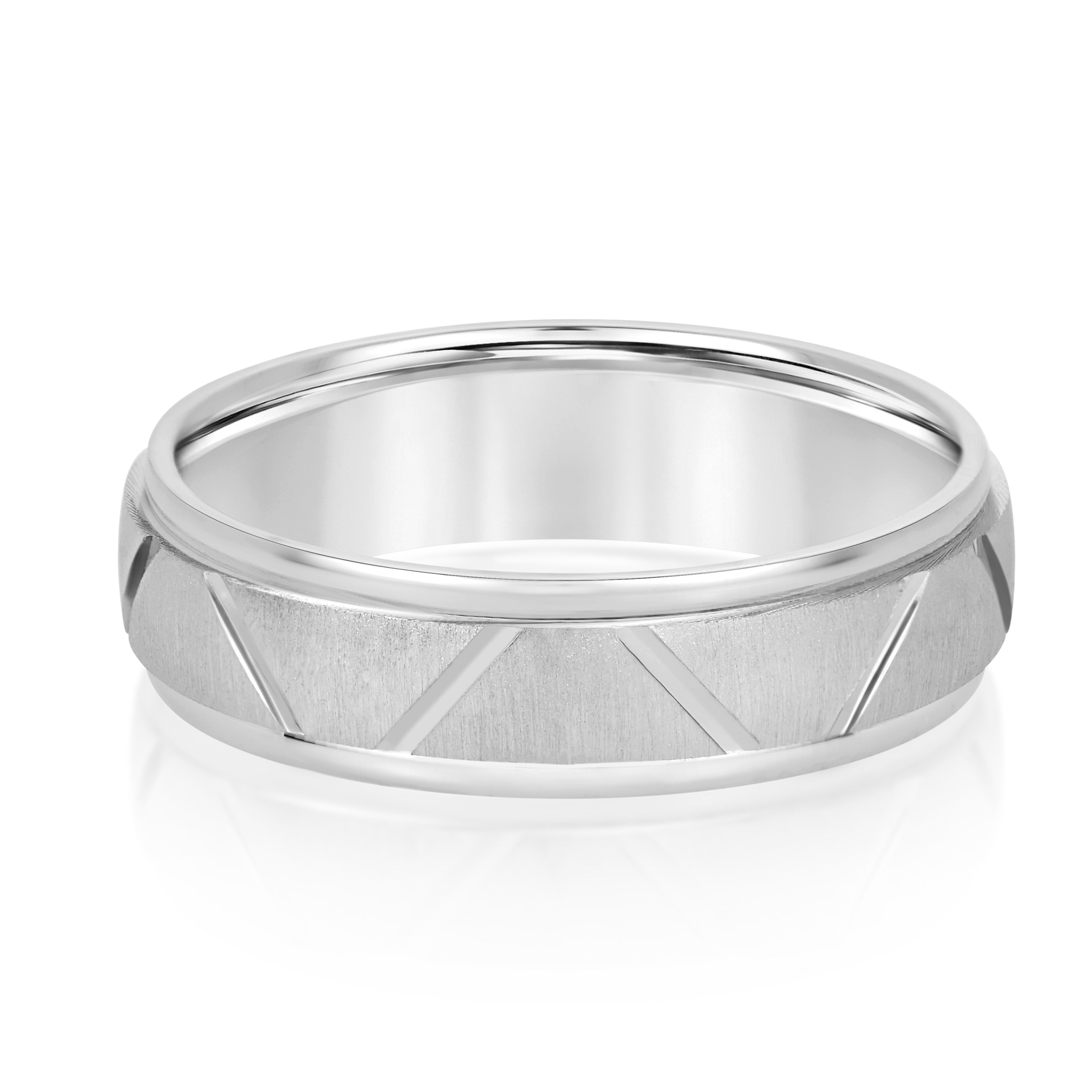 Bold Men's 5mm-8mm Carved Gold Band Eternal