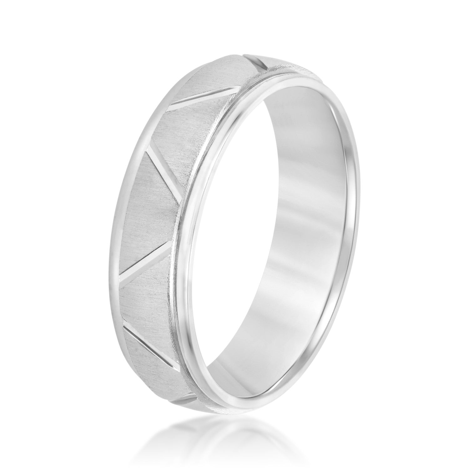 Bold Men's 5mm-8mm Carved Gold Band Eternal