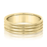Bold Men's 5mm-8mm Milgrain Edge Gold Band Classic Stacking