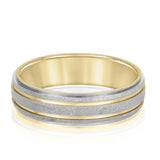 Bold Men's 5mm-8mm Carved Gold Band Bridal Look