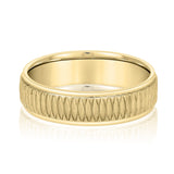 Slim Men's 5mm-8mm Carved Gold Band Statement