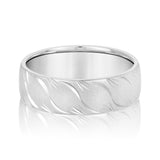 Slim Men's 5mm-8mm Carved Gold Band Sparkle