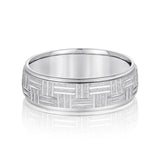 Slim Men's 5mm-8mm Carved Gold Band Shine