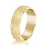 Slim Men's 5mm-8mm Carved Gold Band Edge