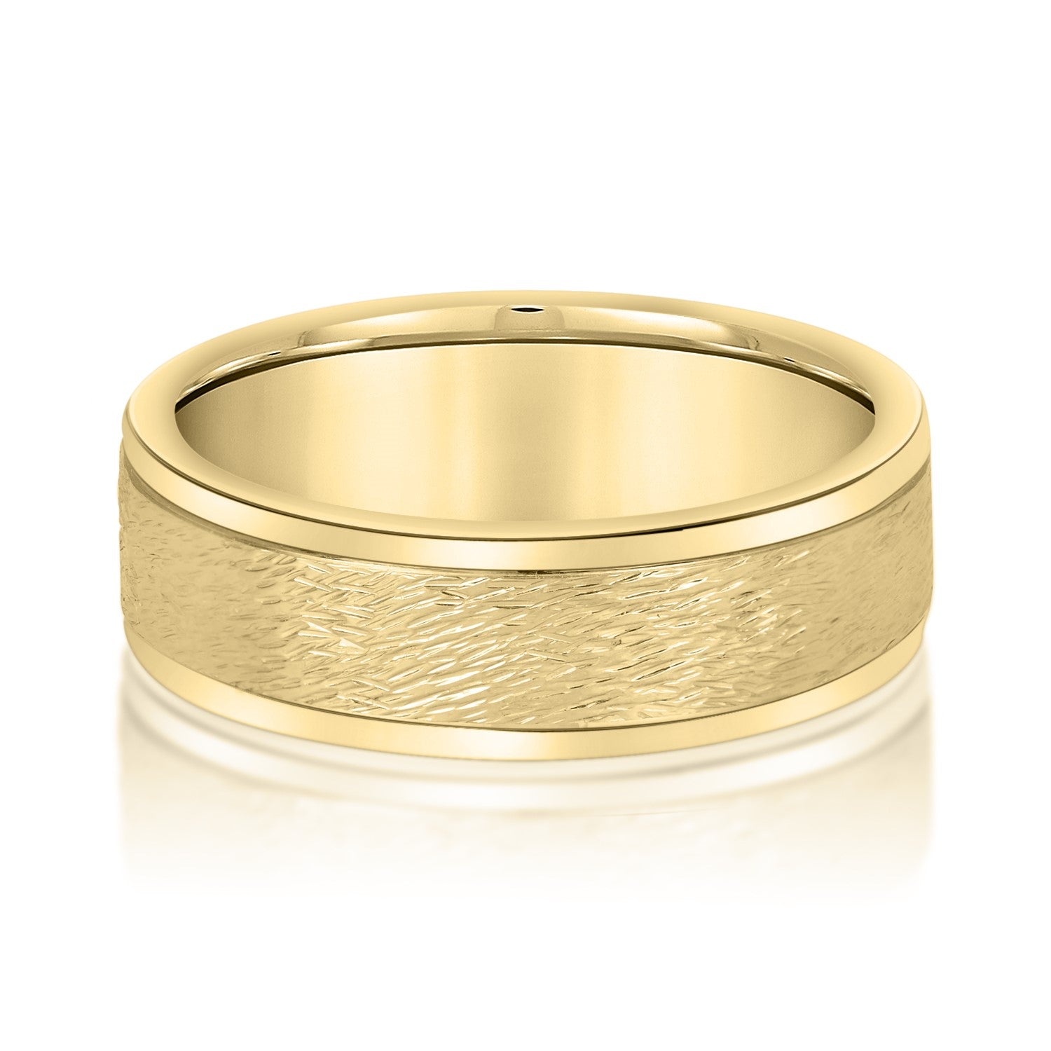 Bold Men's 5mm-8mm Carved Gold Band Edge