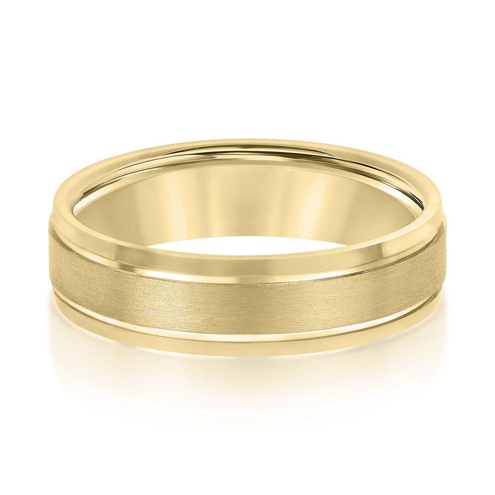 Bold Men's 5mm-8mm Carved Gold Band Finish