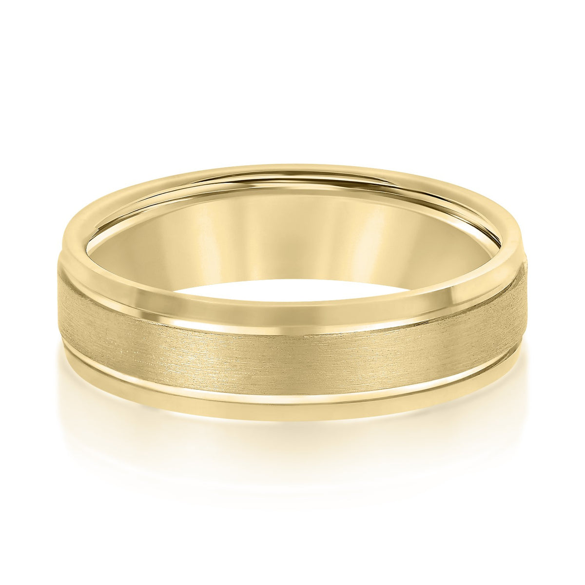 Bold Men's 5mm-8mm Carved Gold Band Finish