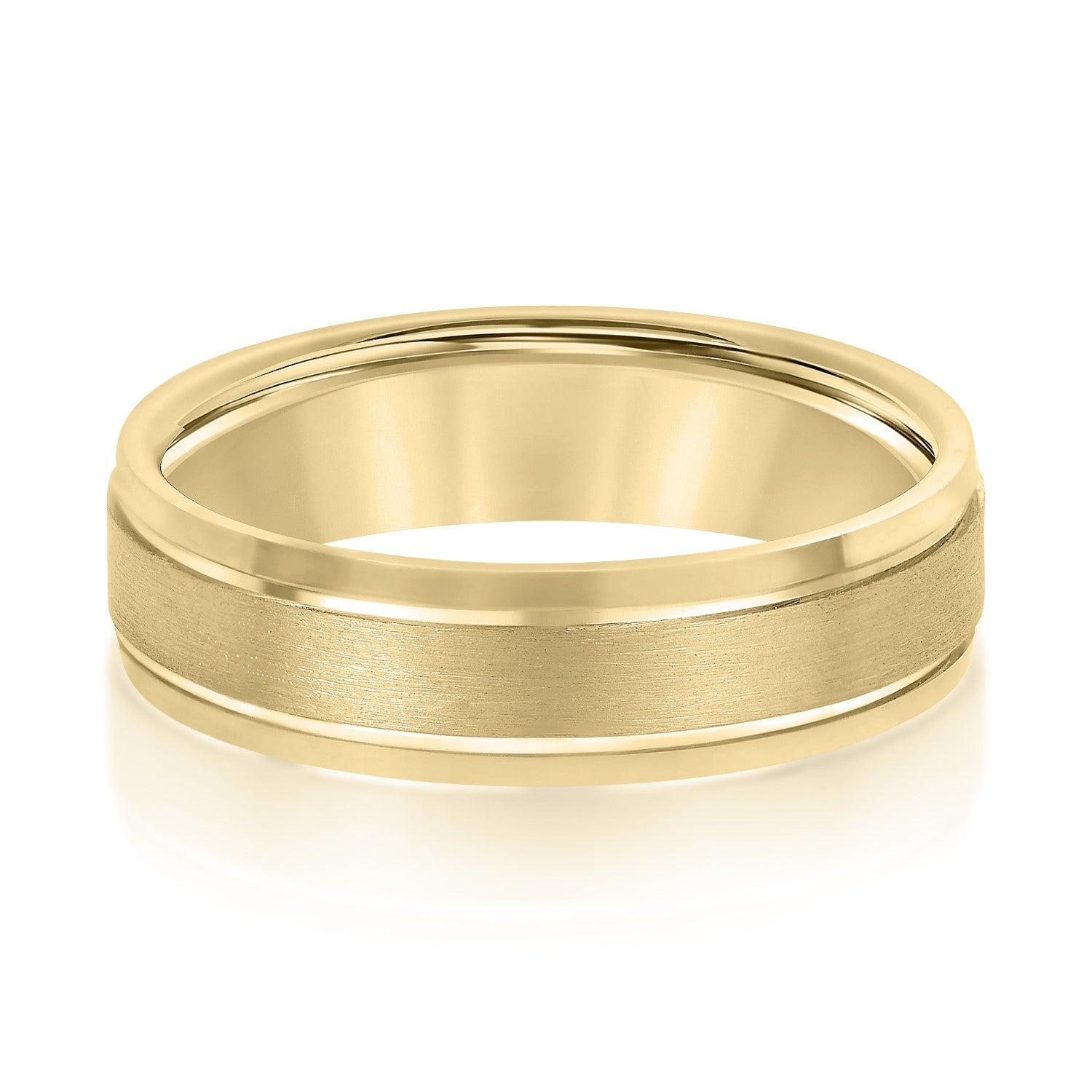 Slim Men's 5mm-8mm Carved Gold Band Detail