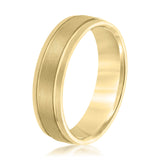 Bold Men's 5mm-8mm Carved Gold Band Finish