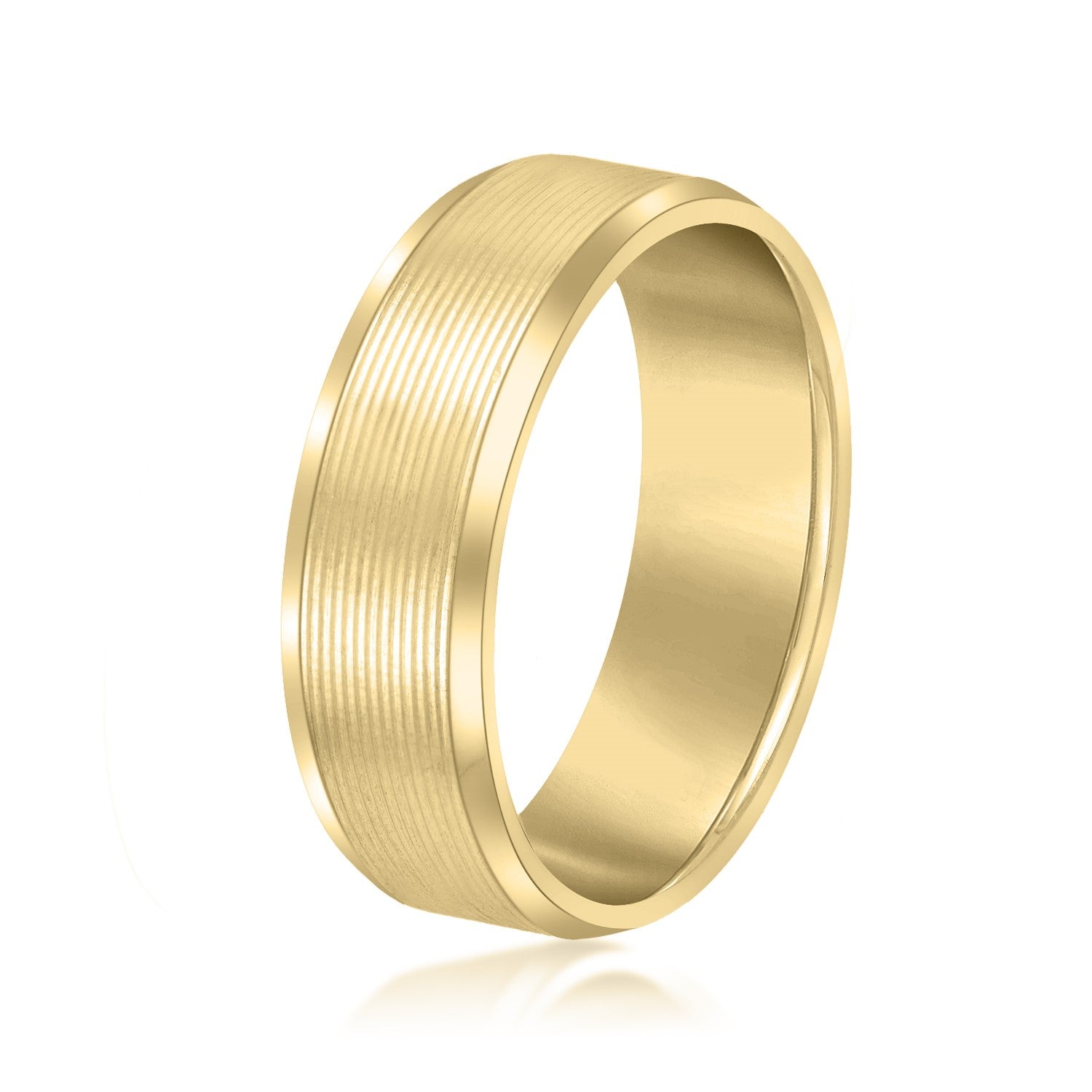 Slim Men's 5mm-8mm Carved Gold Band Craft