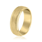 Slim Men's 5mm-8mm Carved Gold Band Look