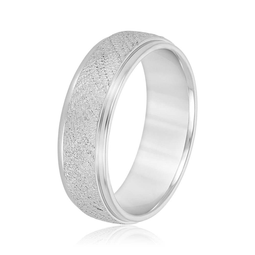 Bold Men's 5mm-8mm Carved Gold Band Look