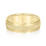 Bold Men's 5mm-8mm Milgrain Edge Gold Band Signature