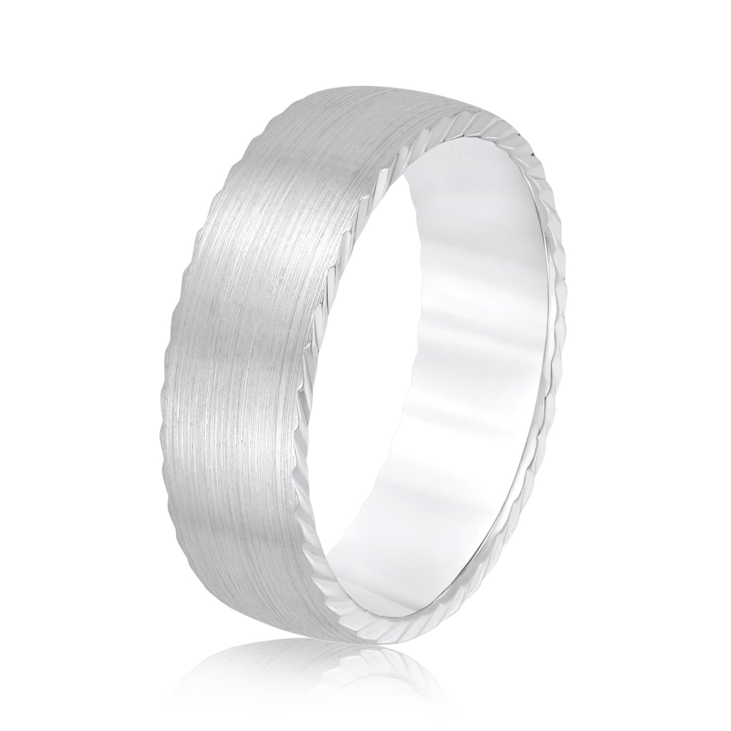 Bold Men's 5mm-8mm Carved Gold Band Band