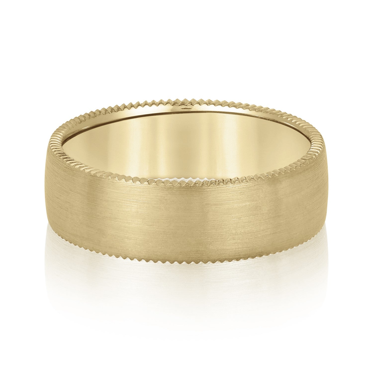 Bold Men's 5mm-8mm Carved Gold Band Ring