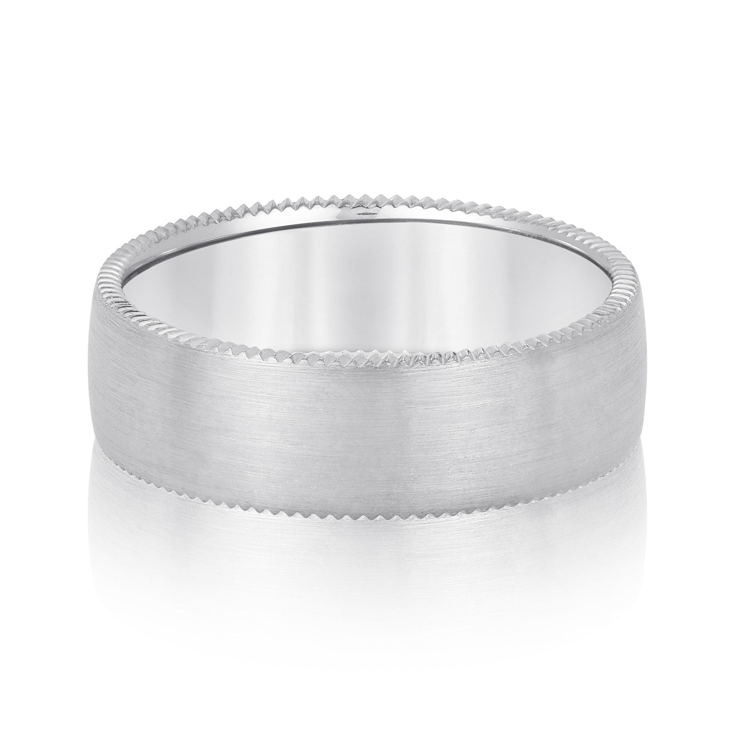 Bold Men's 5mm-8mm Carved Gold Band Ring