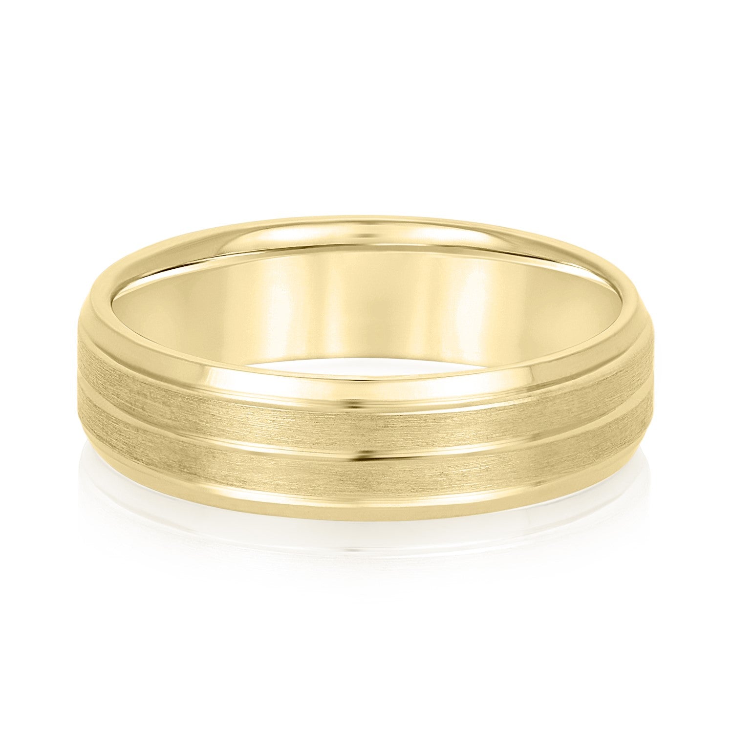 Slim Men's 5mm-8mm Carved Gold Band Anniversary Line