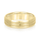 Slim Men's 5mm-8mm Carved Gold Band Anniversary Line