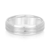 Slim Men's 5mm-8mm Carved Gold Band Anniversary Line