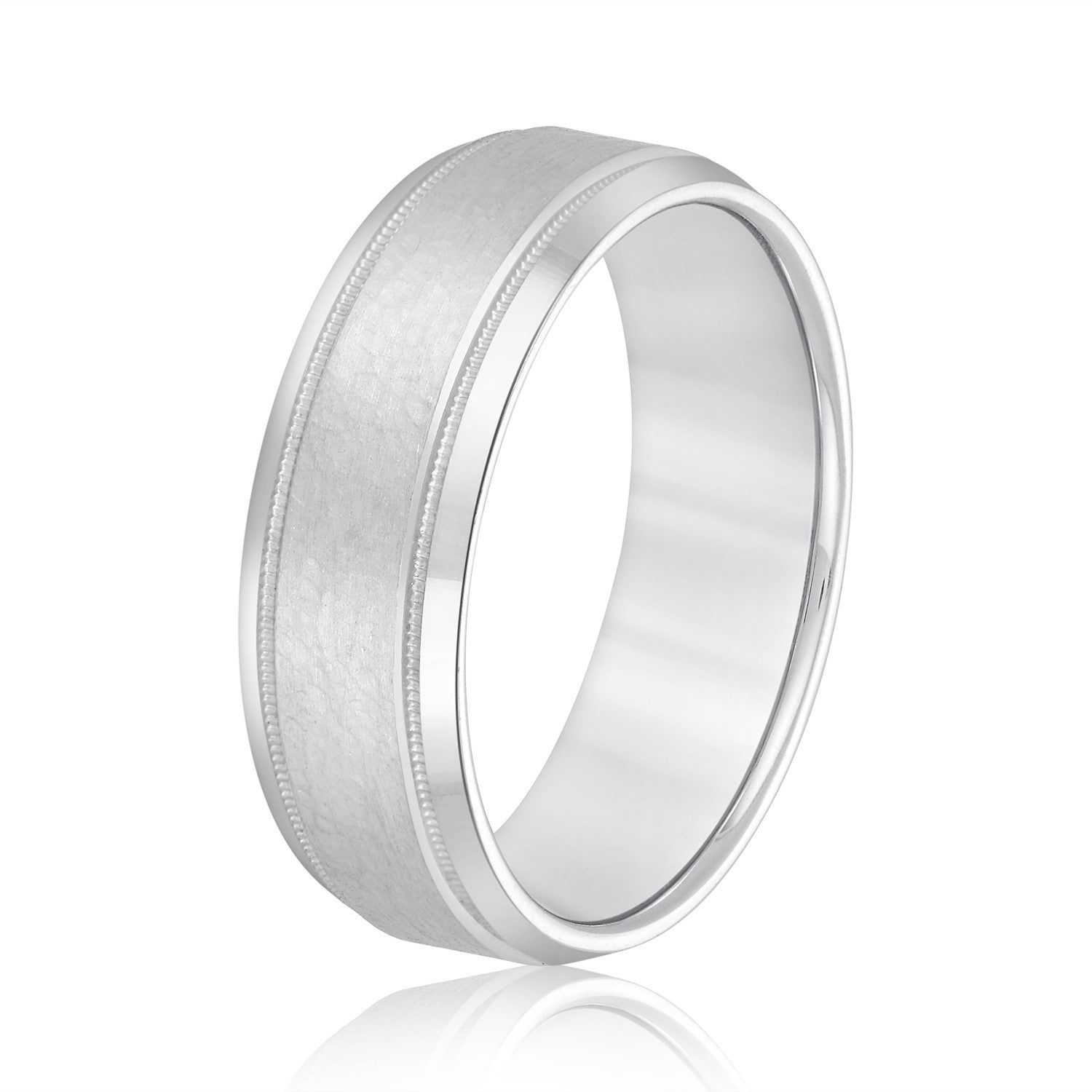 Bold Men's 5mm-8mm Carved Gold Band Smooth Set