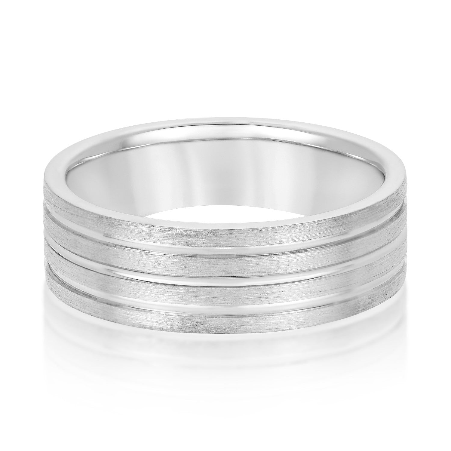 Bold Men's 5mm-8mm Carved Gold Band Soft Shine