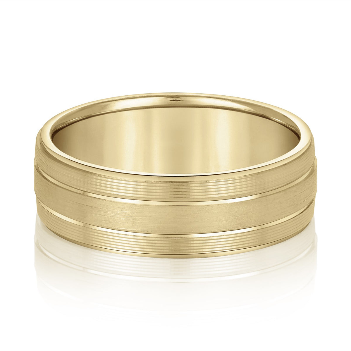 Bold Men's 5mm-8mm Carved Gold Band Bold