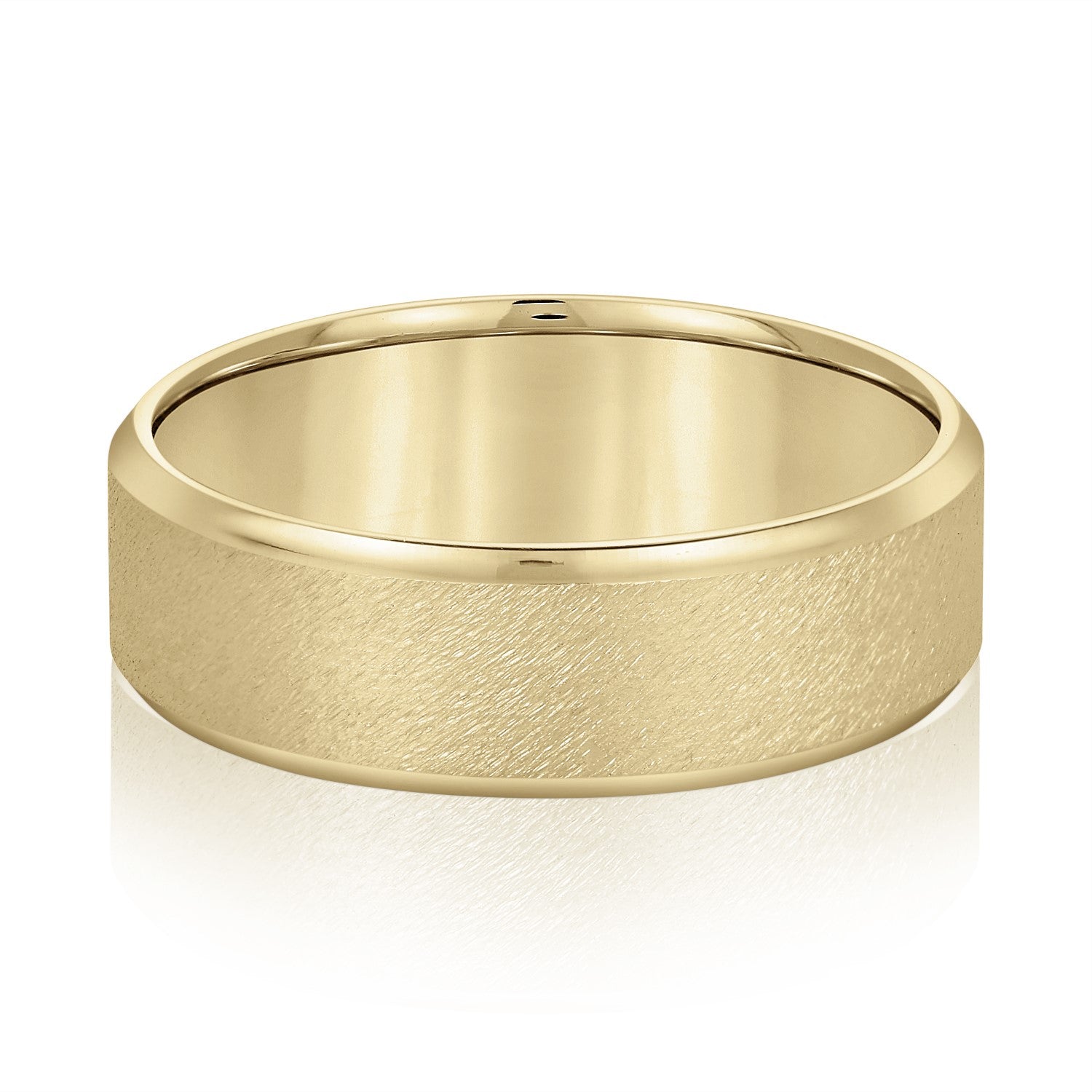 Slim Men's 5mm-8mm Carved Gold Band Tailored
