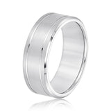 Bold Men's 5mm-8mm Carved Gold Band Tailored