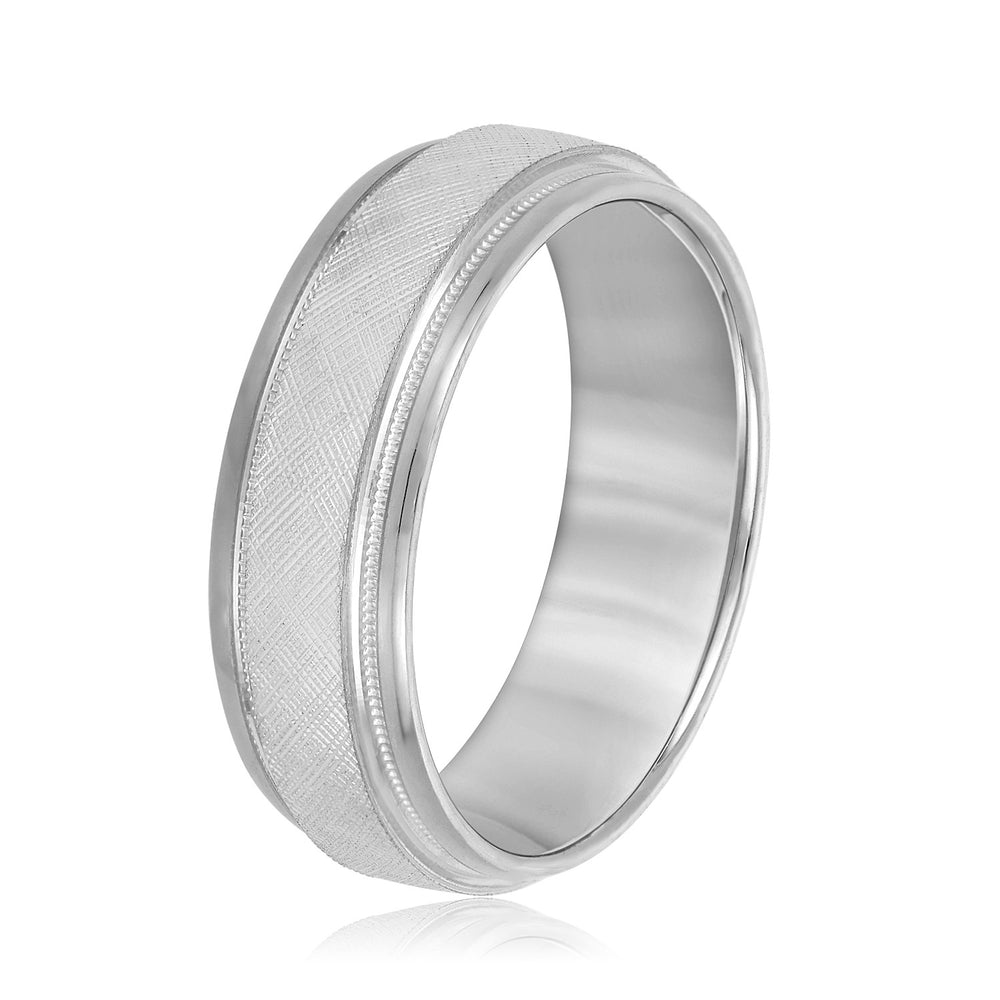 Bold Men's 5mm-8mm Carved Gold Band Sculpted