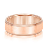 Slim Men's 5mm-8mm Carved Gold Band Clean Cut