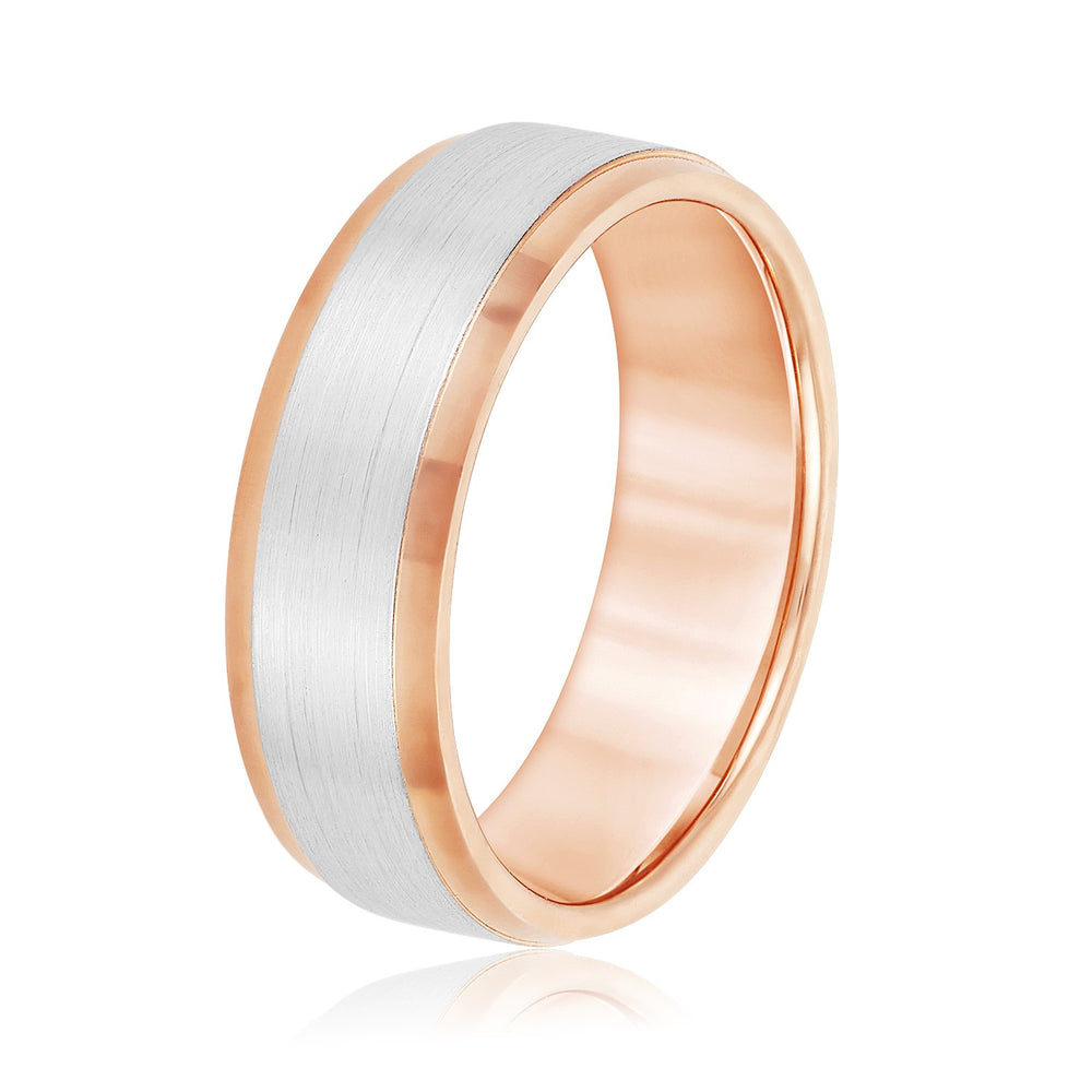 Slim Men's 5mm-8mm Carved Gold Band Clean Cut