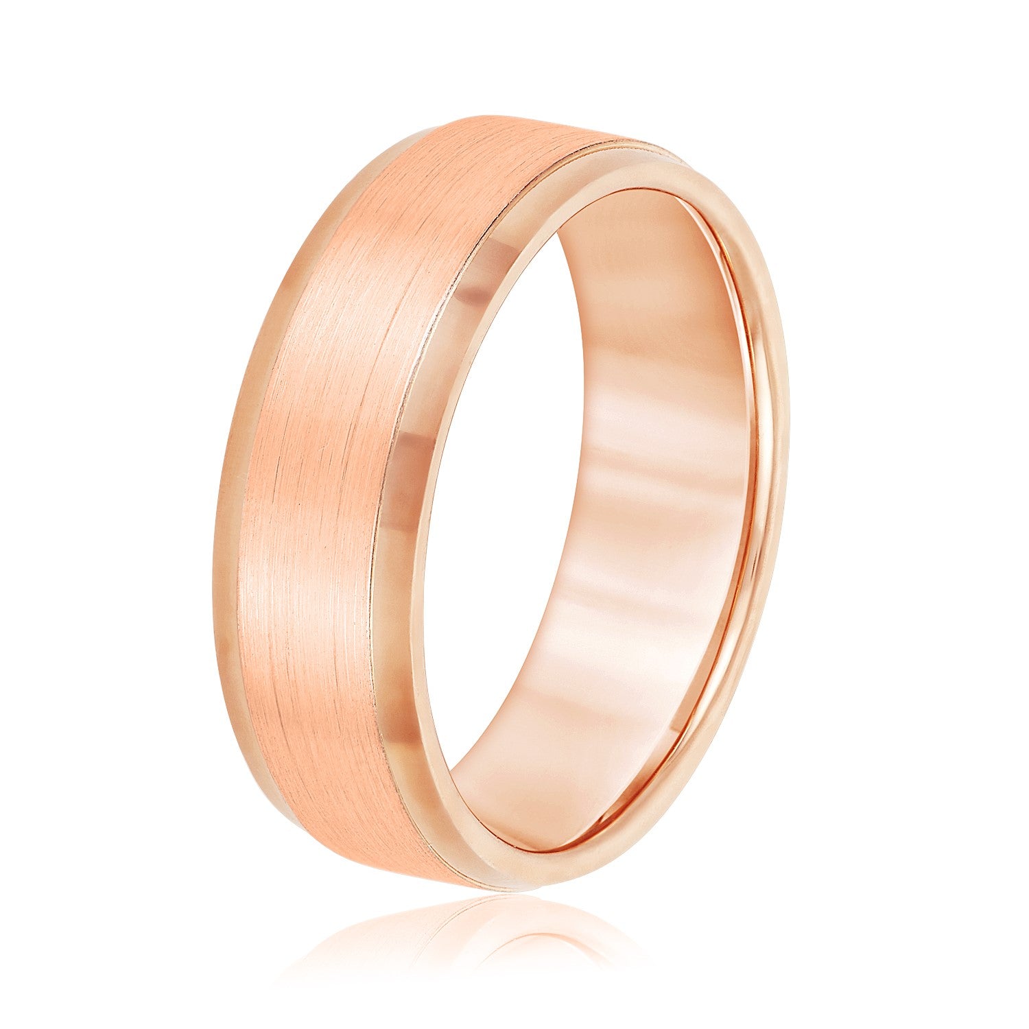 Slim Men's 5mm-8mm Carved Gold Band Clean Cut