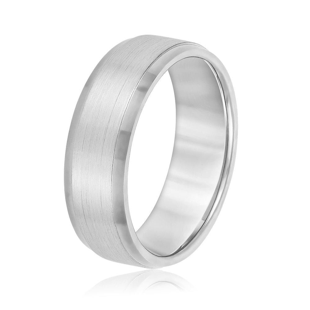 Bold Men's 5mm-8mm Carved Gold Band Simple