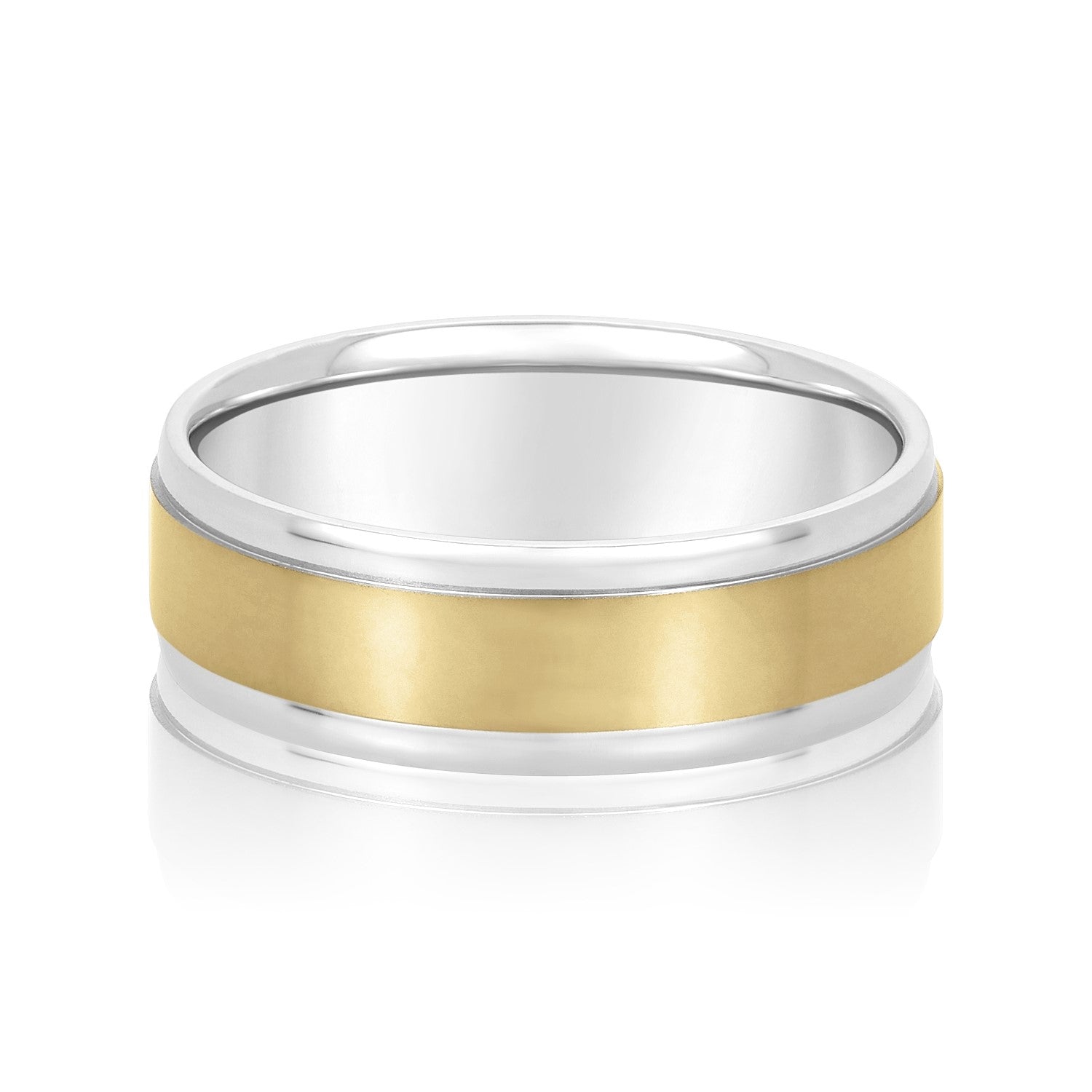 Slim Men's 5mm-8mm Carved Gold Band Hand Finished
