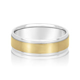 Slim Men's 5mm-8mm Carved Gold Band Hand Finished