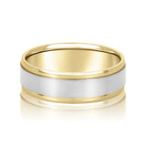 Bold Men's 5mm-8mm Carved Gold Band Clean Cut