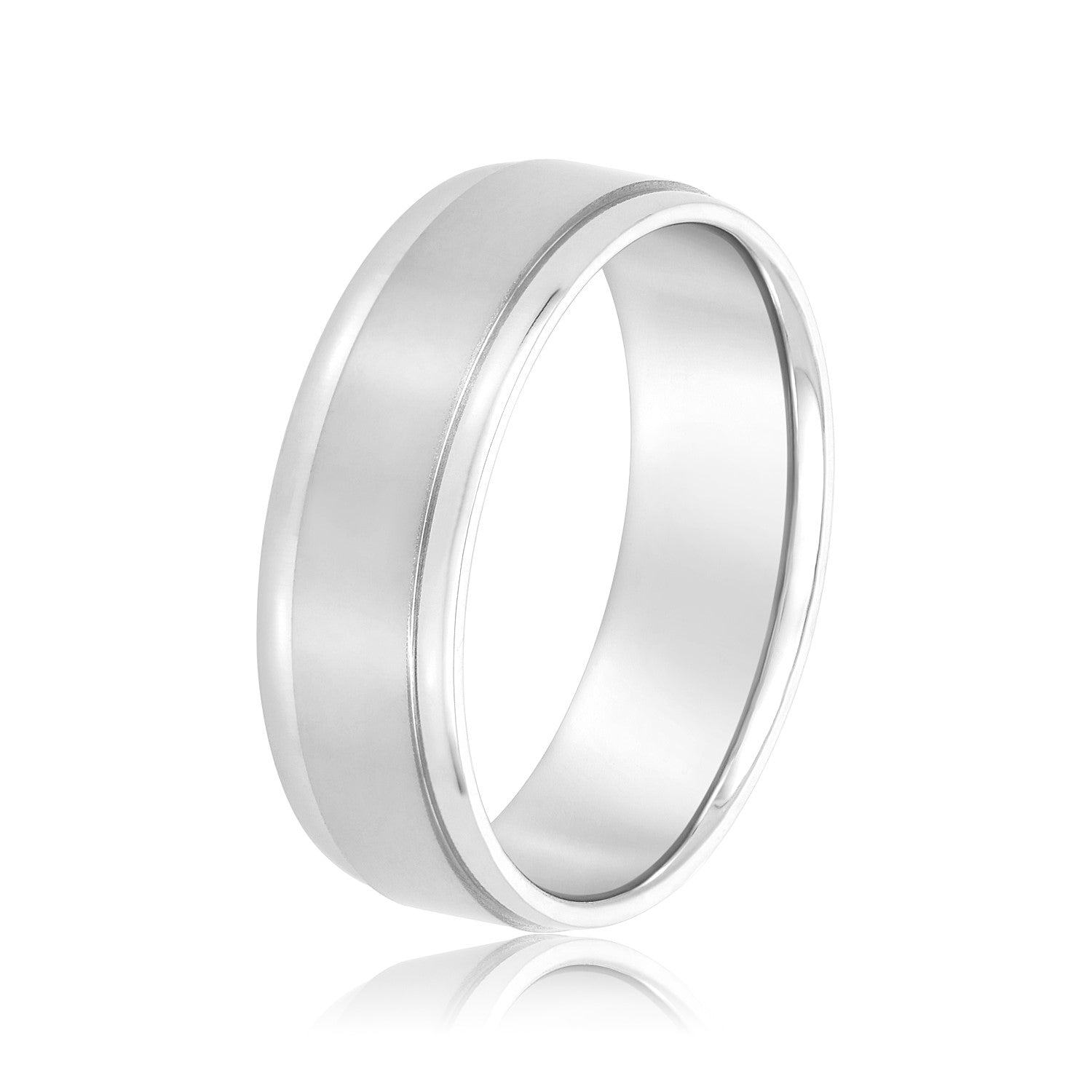 Bold Men's 5mm-8mm Carved Gold Band Clean Cut