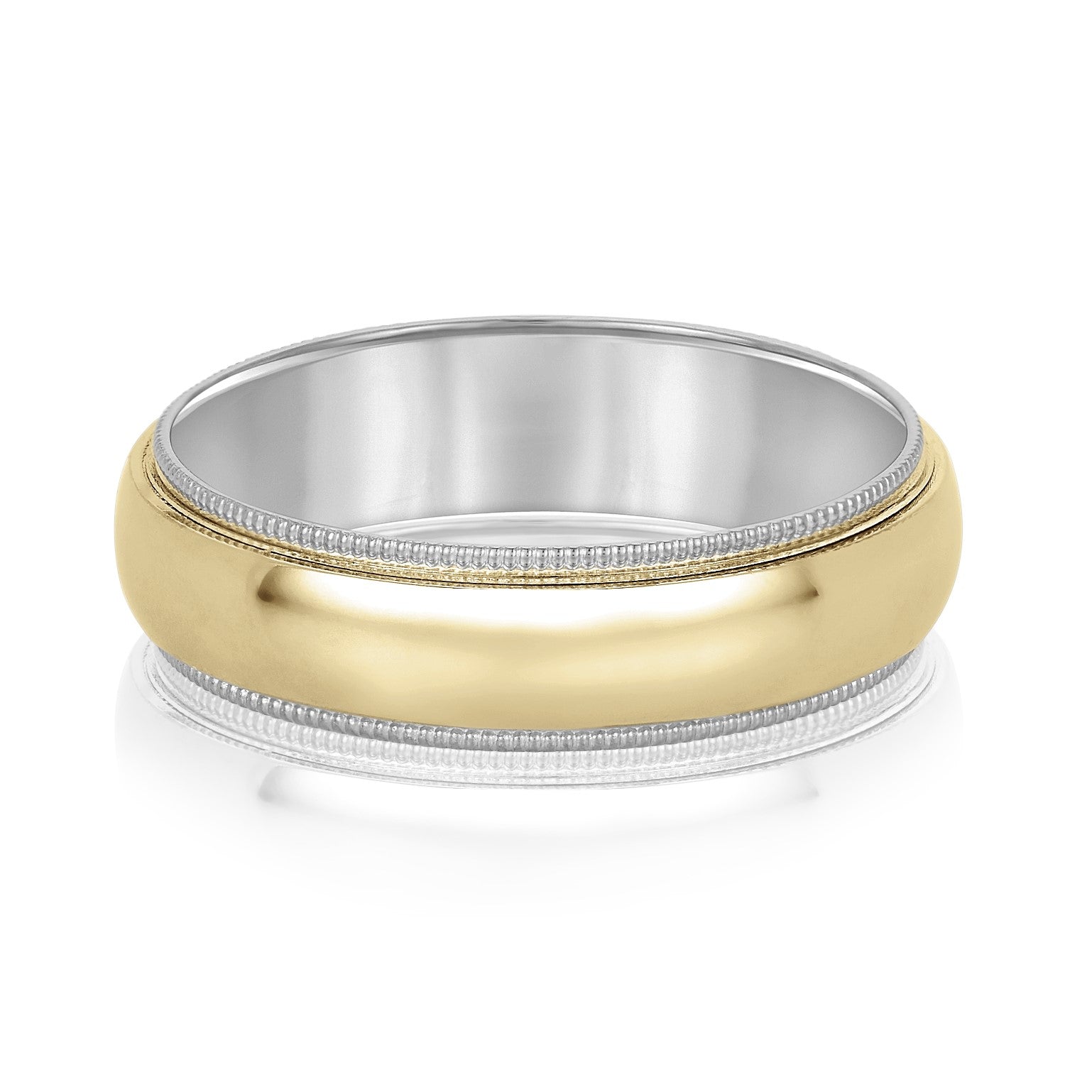 Bold Men's 5mm-8mm Milgrain Edge Gold Band Graceful