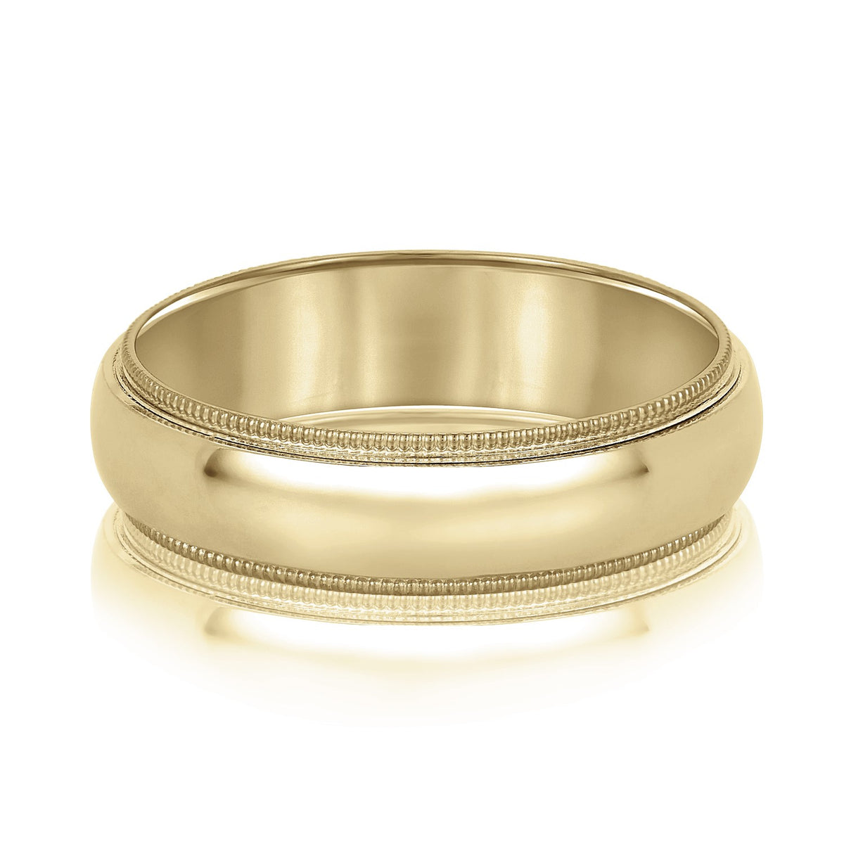 Bold Men's 5mm-8mm Milgrain Edge Gold Band Graceful