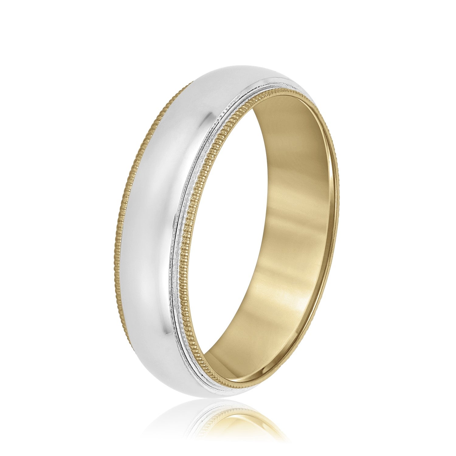 Bold Men's 5mm-8mm Milgrain Edge Gold Band Graceful