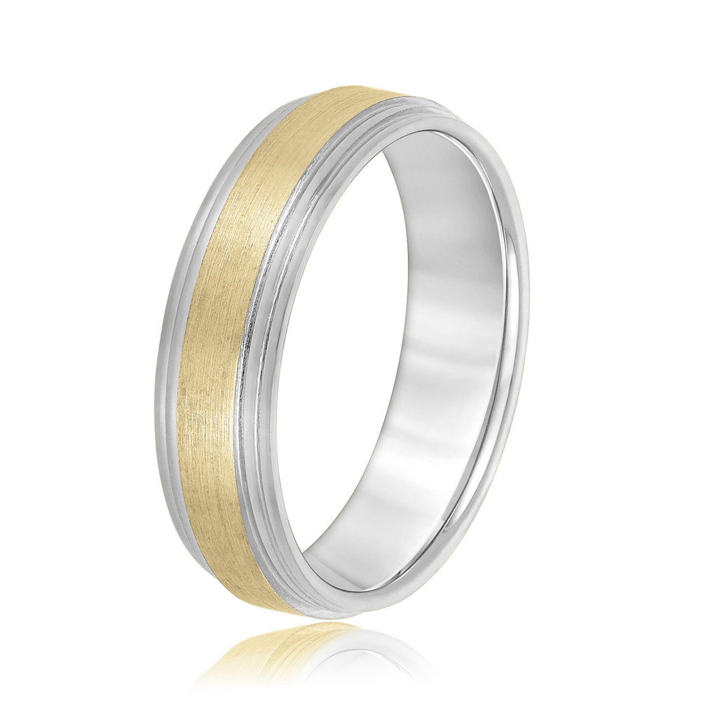 Bold Men's 5mm-8mm Carved Gold Band Classic Set