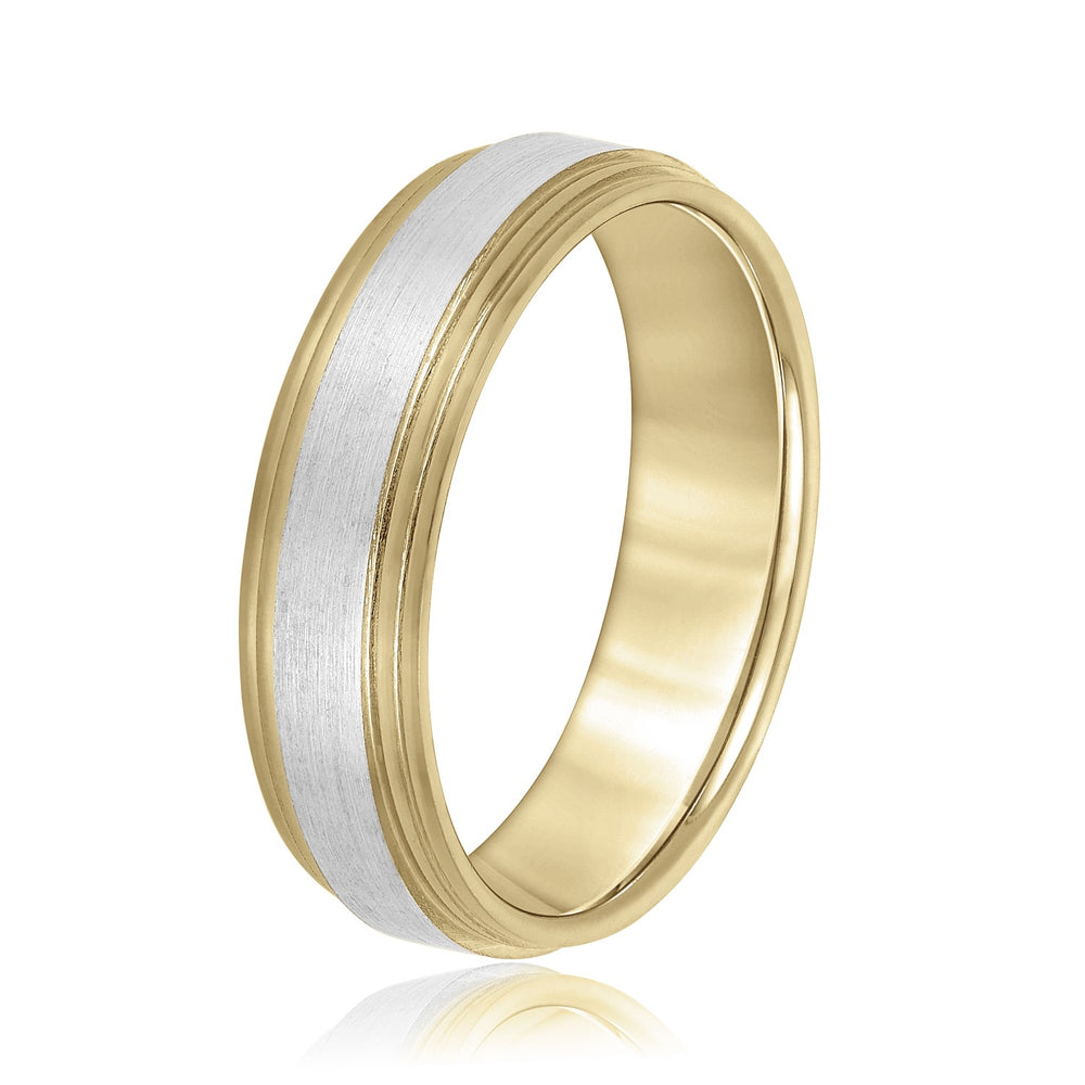 Bold Men's 5mm-8mm Carved Gold Band Classic Set