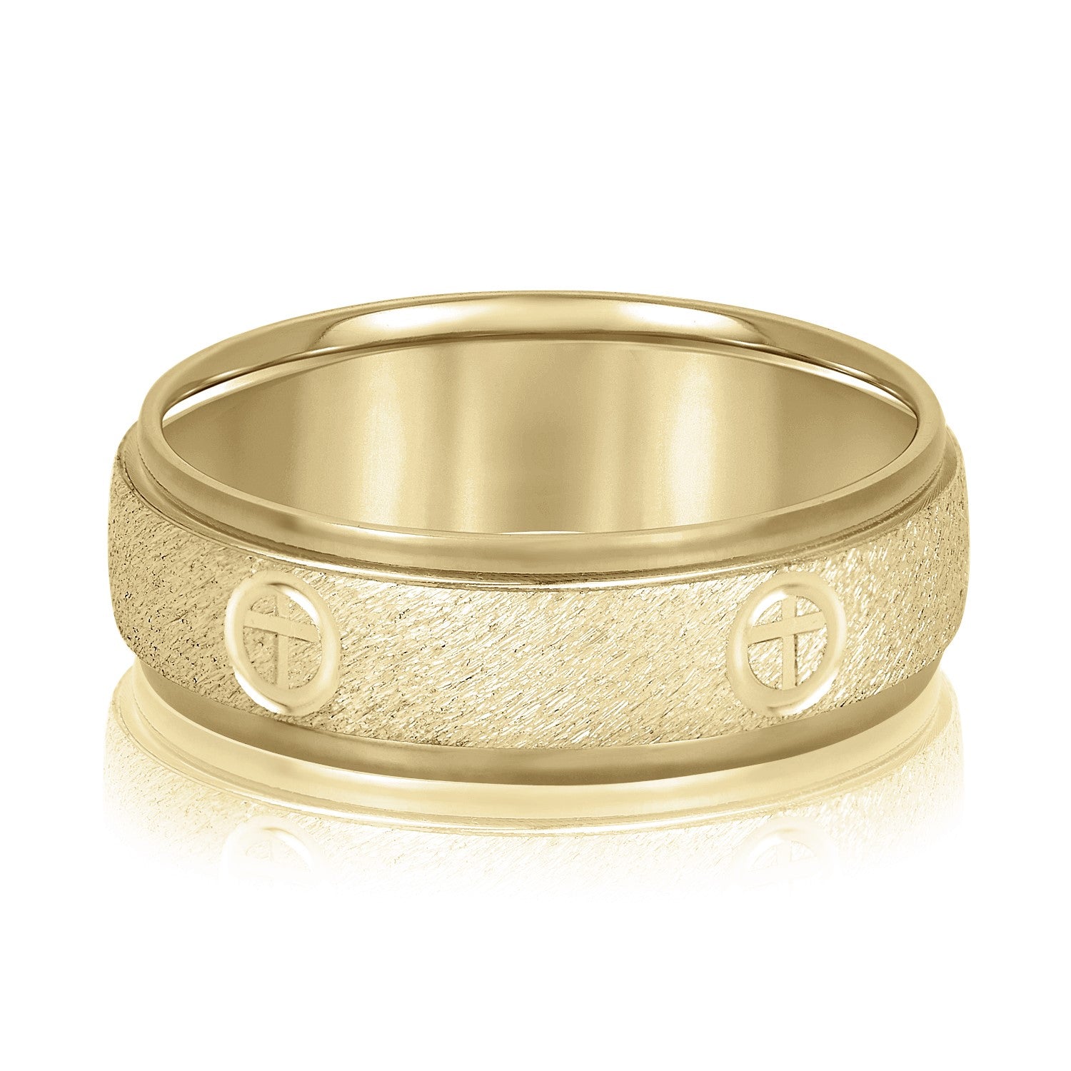 Slim Men's 5mm-8mm Classic Gold Band Bright