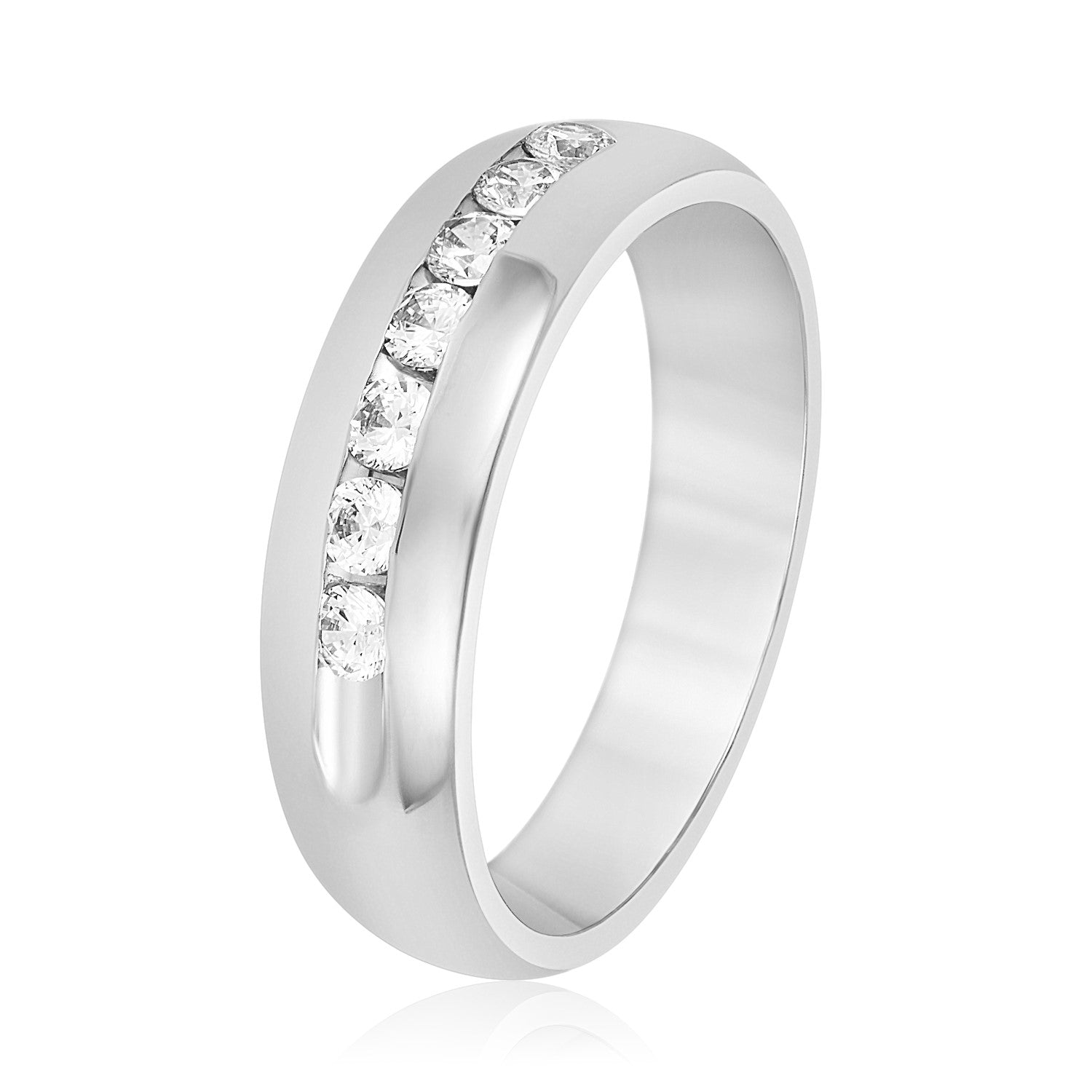 **Tapers See Ccm *6mm Heavy Weight Half Eternity Ring in Gold & Platinum