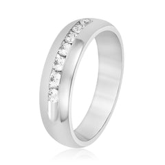 **Tapers See Ccm *6mm Heavy Weight Half Eternity Ring in Gold & Platinum