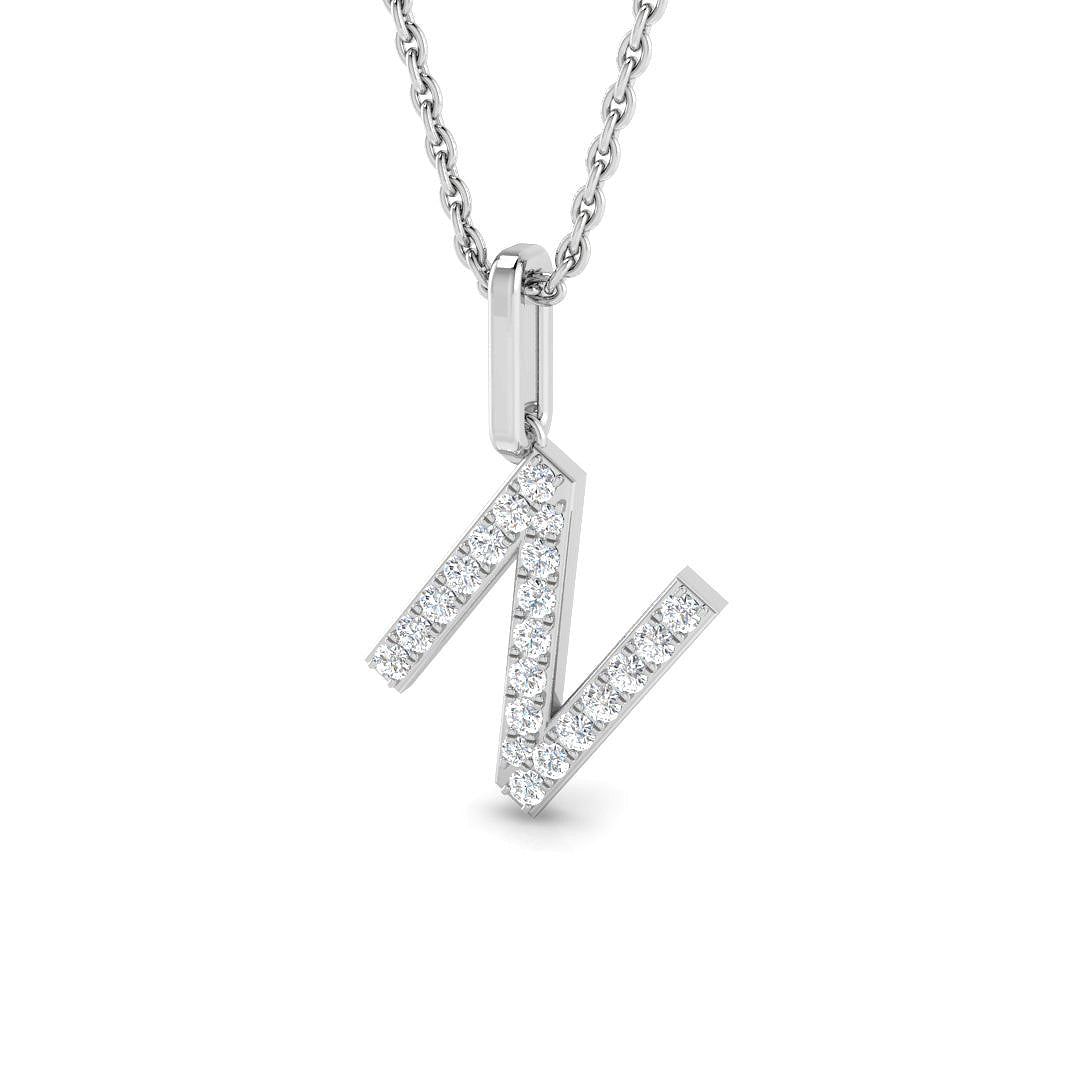 Diamond Initial Pendant Necklace – Letter Pendant