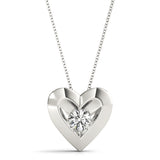 Natural Diamond Heart Shape Pendant for Women